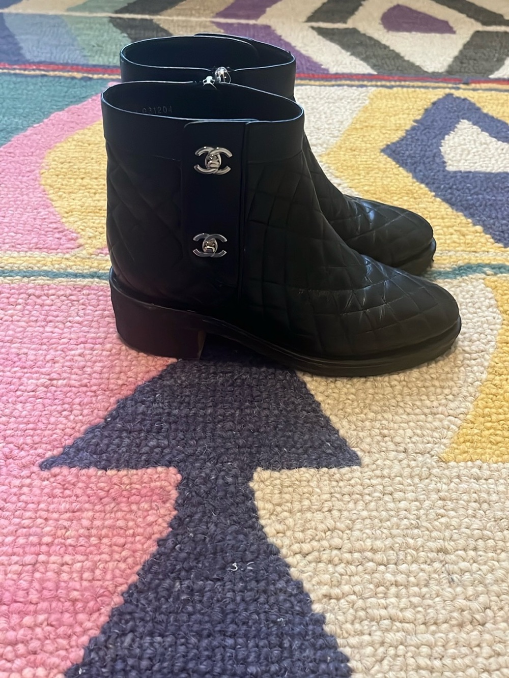 CHANEL Black Quilted Ankle Boots - Picture 2 of 11